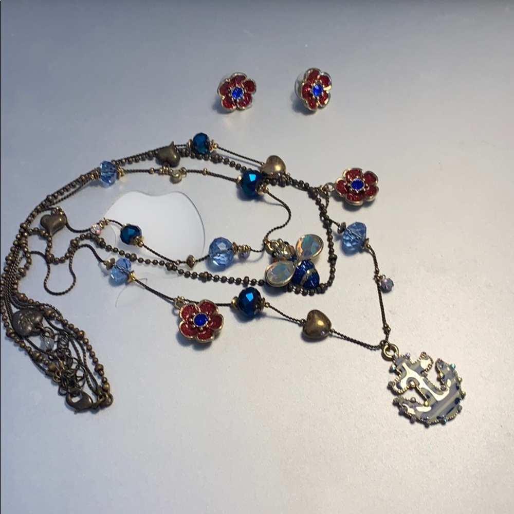 Betsey Johnson Bee, flower, anchor set